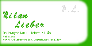 milan lieber business card